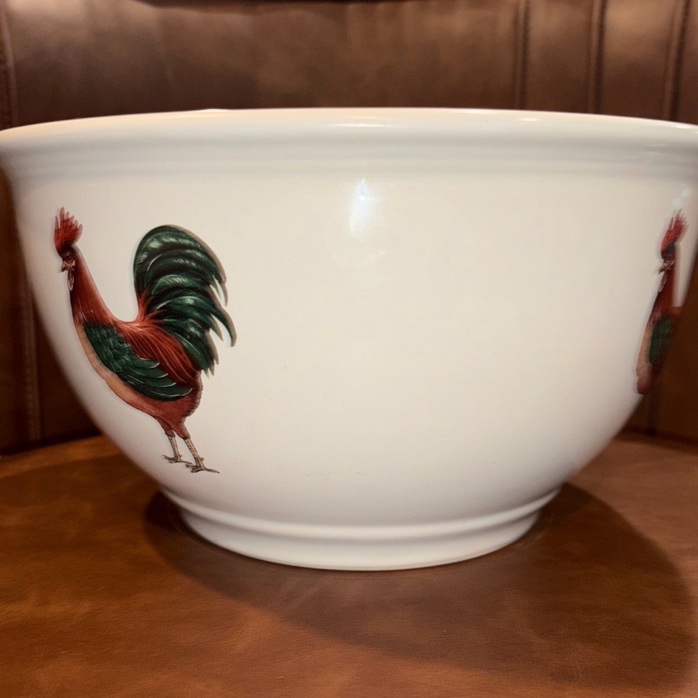 Vintage BIA Cordon Bleu Bia Farmhouse rooster mixing bowl Large